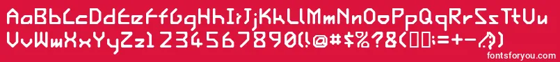 IshiRegularE. Font – White Fonts on Red Background