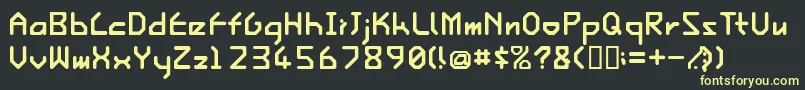 フォントIshiRegularE. – 黒い背景に黄色の文字