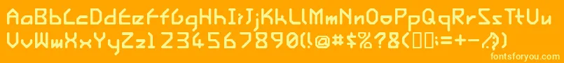 IshiRegularE. Font – Yellow Fonts on Orange Background