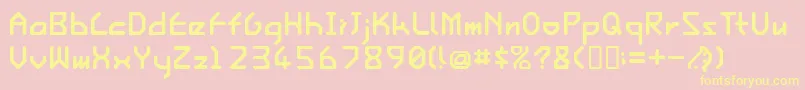 IshiRegularE. Font – Yellow Fonts on Pink Background