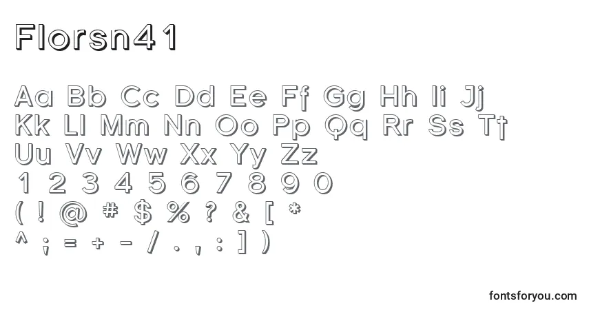 Schriftart Florsn41 – Alphabet, Zahlen, spezielle Symbole