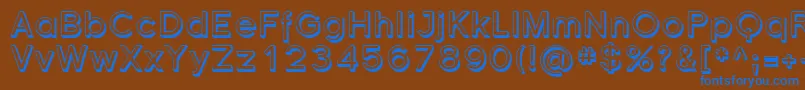 フォントFlorsn41 – 茶色の背景に青い文字