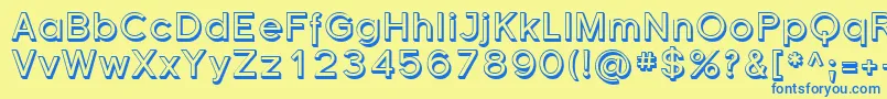 Czcionka Florsn41 – niebieskie czcionki na żółtym tle
