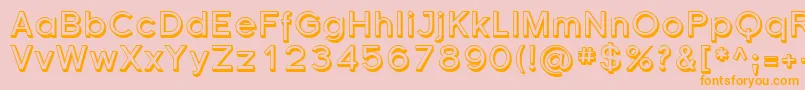 Florsn41-Schriftart – Orangefarbene Schriften auf rosa Hintergrund
