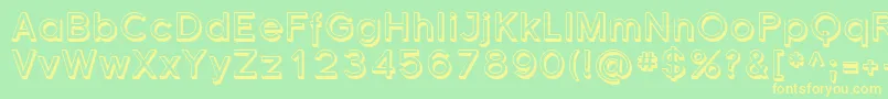 フォントFlorsn41 – 黄色の文字が緑の背景にあります