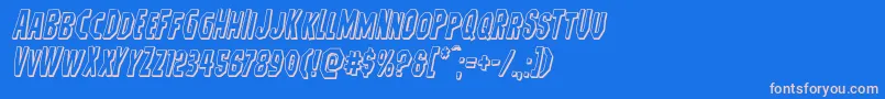 Hitchblock3Dital Font – Pink Fonts on Blue Background