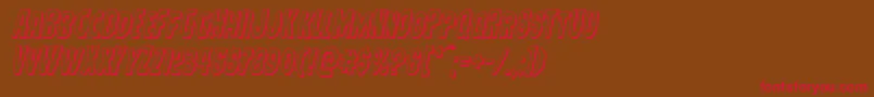 Hitchblock3Dital Font – Red Fonts on Brown Background