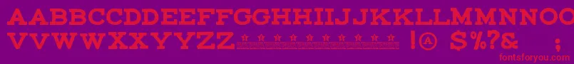 フォントMaccrapPersonalUse – 紫の背景に赤い文字