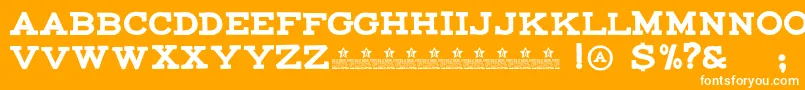 MaccrapPersonalUse Font – White Fonts on Orange Background