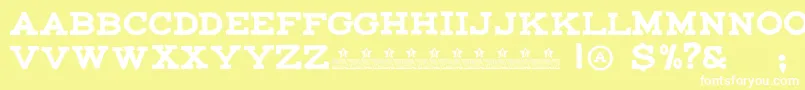 MaccrapPersonalUse Font – White Fonts on Yellow Background