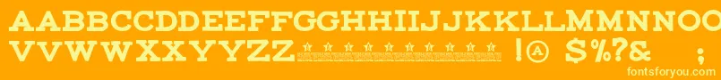 MaccrapPersonalUse Font – Yellow Fonts on Orange Background