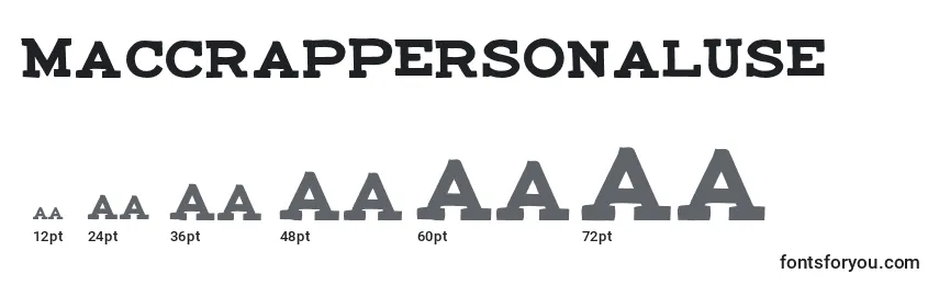 MaccrapPersonalUse Font Sizes
