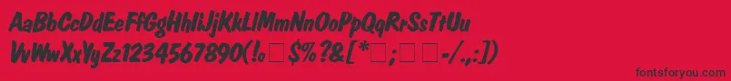 DomcasualBolditalic Font – Black Fonts on Red Background