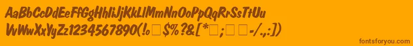 DomcasualBolditalic Font – Brown Fonts on Orange Background