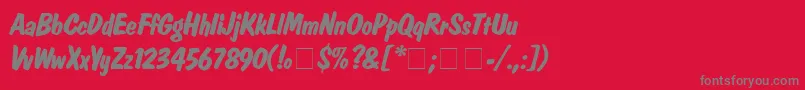 DomcasualBolditalic Font – Gray Fonts on Red Background