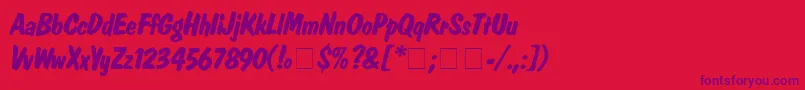 DomcasualBolditalic Font – Purple Fonts on Red Background