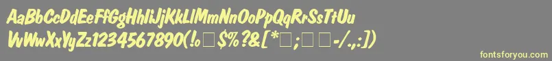 DomcasualBolditalic Font – Yellow Fonts on Gray Background