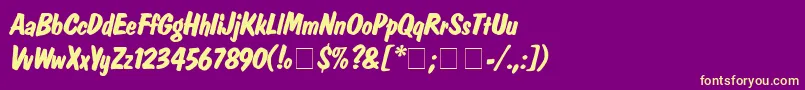 DomcasualBolditalic Font – Yellow Fonts on Purple Background