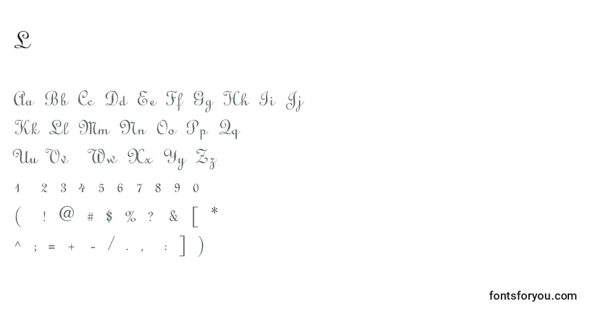 Fuente LinoscriptLight - alfabeto, números, caracteres especiales