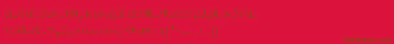 LinoscriptLight Font – Brown Fonts on Red Background