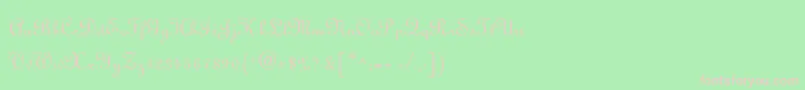 LinoscriptLight Font – Pink Fonts on Green Background