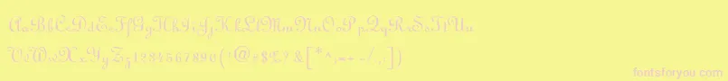 LinoscriptLight-Schriftart – Rosa Schriften auf gelbem Hintergrund