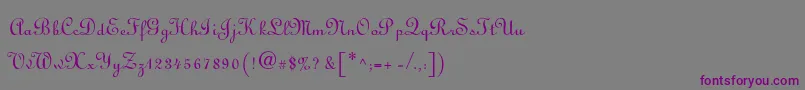 Шрифт LinoscriptLight – фиолетовые шрифты на сером фоне