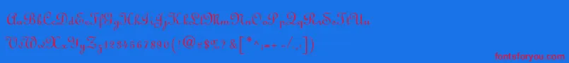 Шрифт LinoscriptLight – красные шрифты на синем фоне