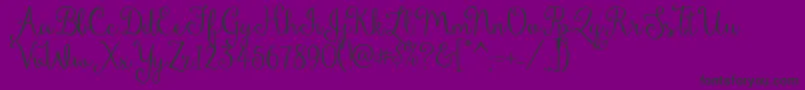 Fonte DandelionSoup – fontes pretas em um fundo violeta