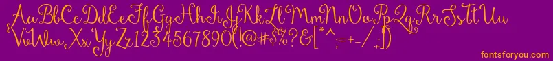 DandelionSoup Font – Orange Fonts on Purple Background