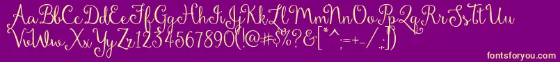 DandelionSoup Font – Yellow Fonts on Purple Background