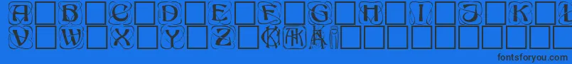 Шрифт Konanurkaps – чёрные шрифты на синем фоне