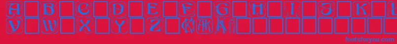 Konanurkaps Font – Blue Fonts on Red Background