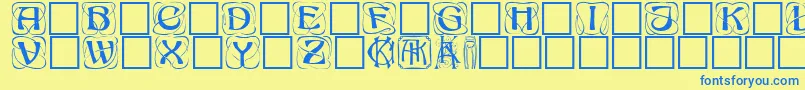 Konanurkaps Font – Blue Fonts on Yellow Background