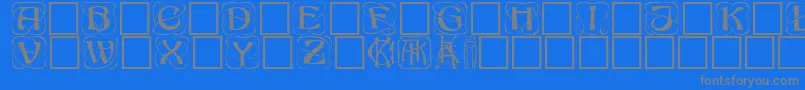 Konanurkaps Font – Gray Fonts on Blue Background