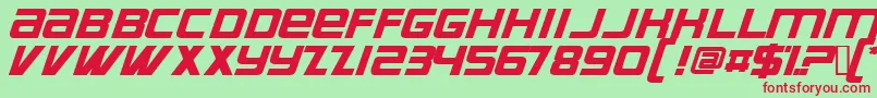 フォントSuprrg ffy – 赤い文字の緑の背景