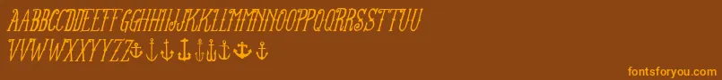 FtanchoryardItalic Font – Orange Fonts on Brown Background