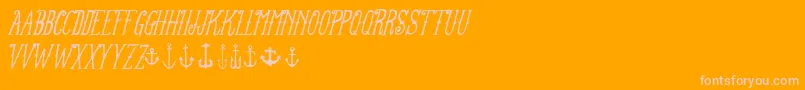 Więcej informacji o czcionce FtanchoryardItalic Czcionka FtanchoryardItalic – różowe czcionki na pomarańczowym tle