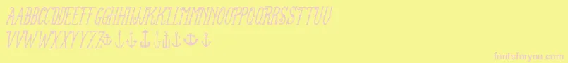 フォントFtanchoryardItalic – ピンクのフォント、黄色の背景
