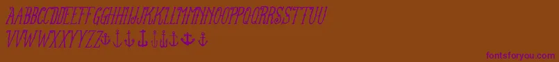 FtanchoryardItalic Font – Purple Fonts on Brown Background