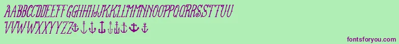 FtanchoryardItalic-fontti – violetit fontit vihreällä taustalla