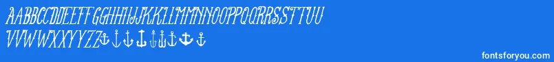 FtanchoryardItalic Font – White Fonts on Blue Background
