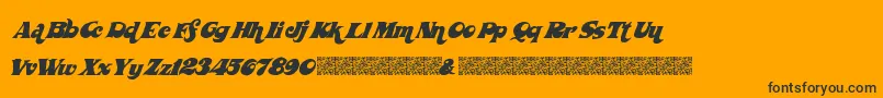Fonte Wickedseventies – fontes pretas em um fundo laranja