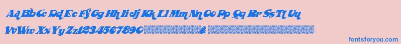 Wickedseventies-Schriftart – Blaue Schriften auf rosa Hintergrund