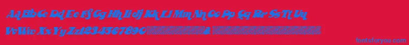 Police Wickedseventies – polices bleues sur fond rouge