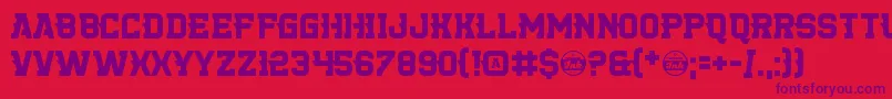 KillerCollege Font – Purple Fonts on Red Background