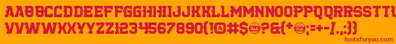 KillerCollege Font – Red Fonts on Orange Background