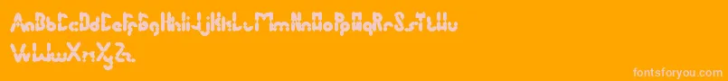 AntiqueRetro-Schriftart – Rosa Schriften auf orangefarbenem Hintergrund