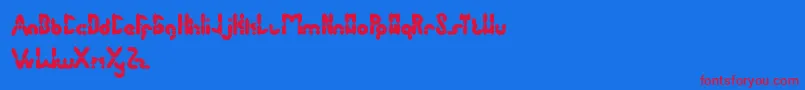 フォントAntiqueRetro – 赤い文字の青い背景