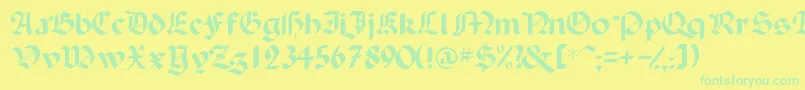 Ballistadisplayscriptssk Font – Green Fonts on Yellow Background